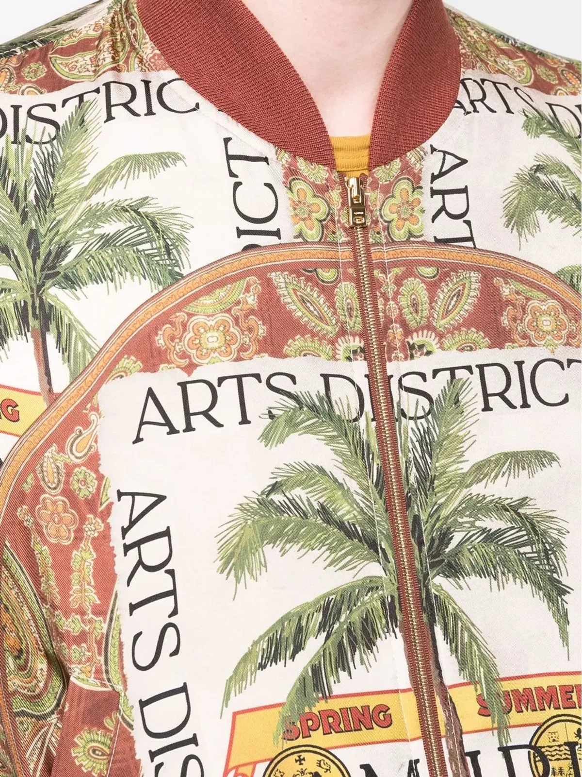 AMIRI グラフィックプリントシルクボンバージャケット - 画像5