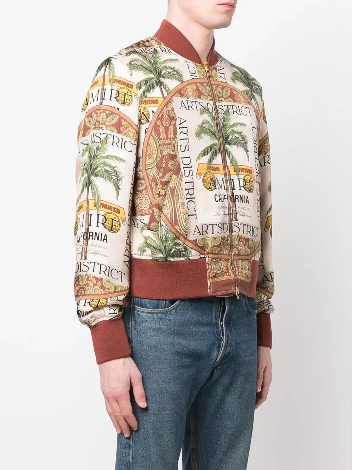 AMIRI グラフィックプリントシルクボンバージャケット - 画像3