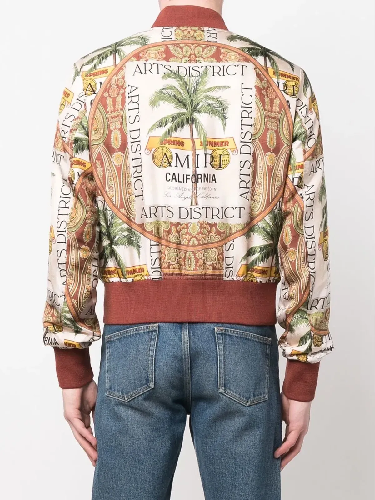 AMIRI グラフィックプリントシルクボンバージャケット - 画像4