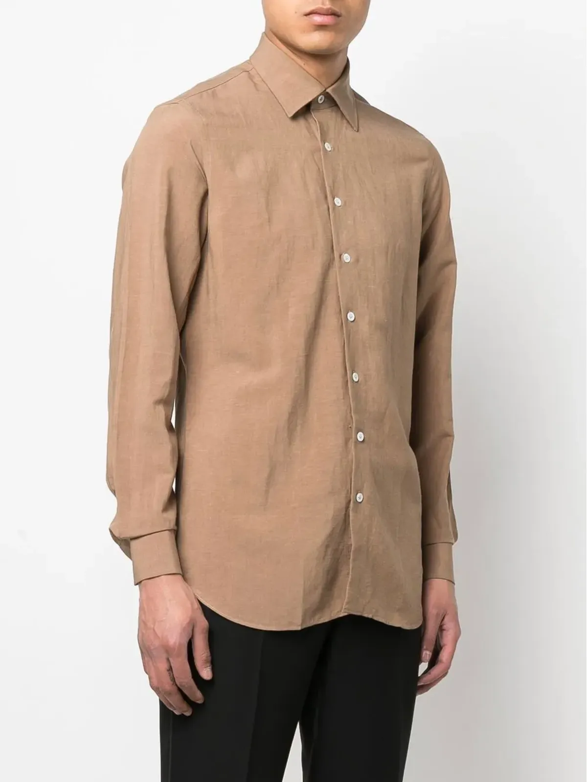 Lardini 長袖ボタンアップシャツ - Brown - 画像3