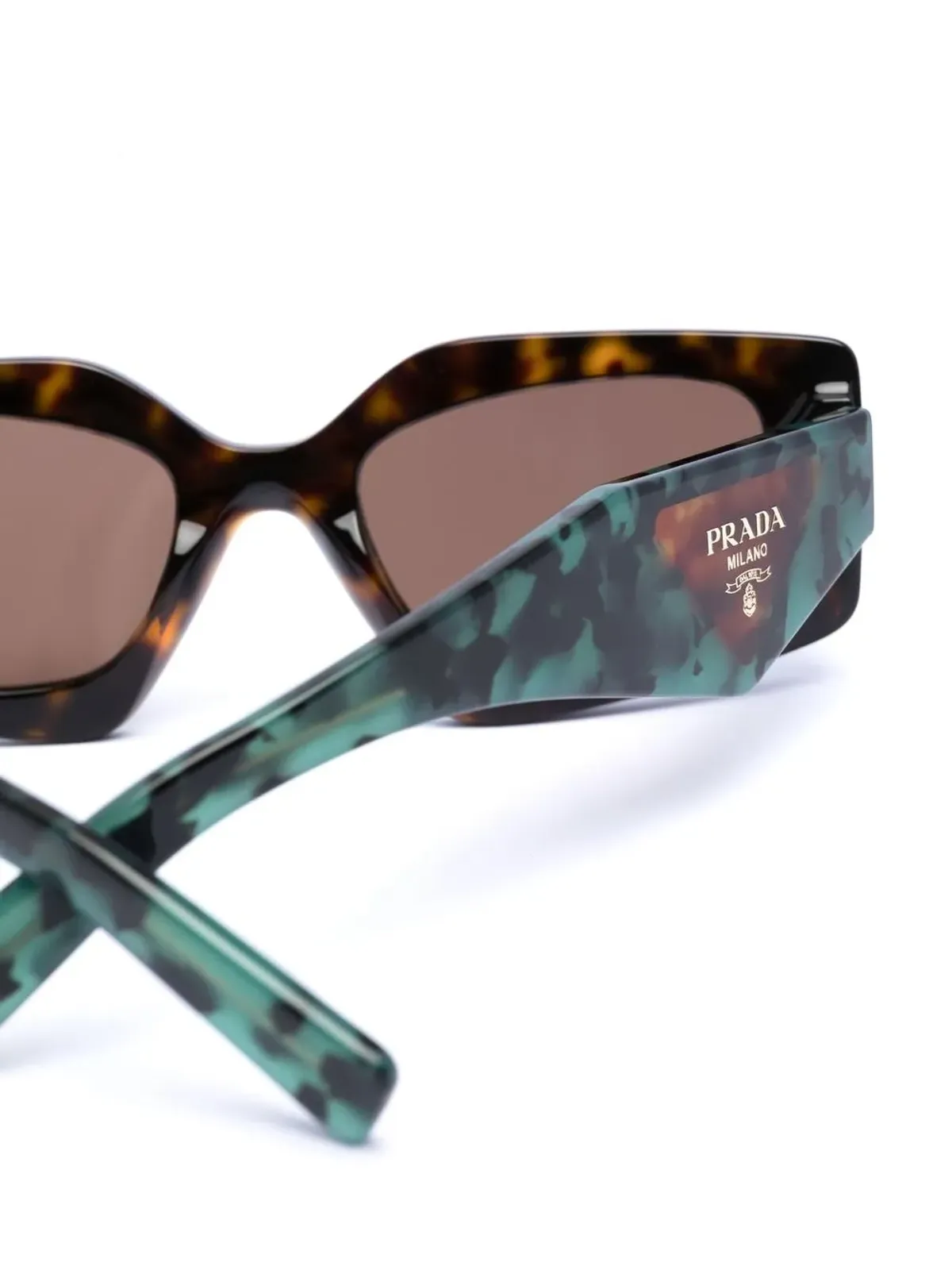 Prada Eyewear テンプルべっ甲柄サングラス - ブラウン - 画像3