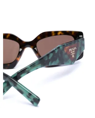 Prada Eyewear テンプルべっ甲柄サングラス - ブラウン - サムネイル3