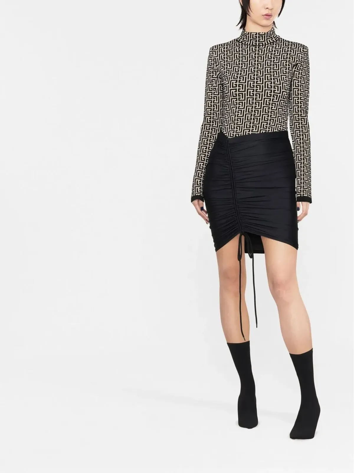 Balenciaga ギャザー入りストレッチミニスカート - 画像2