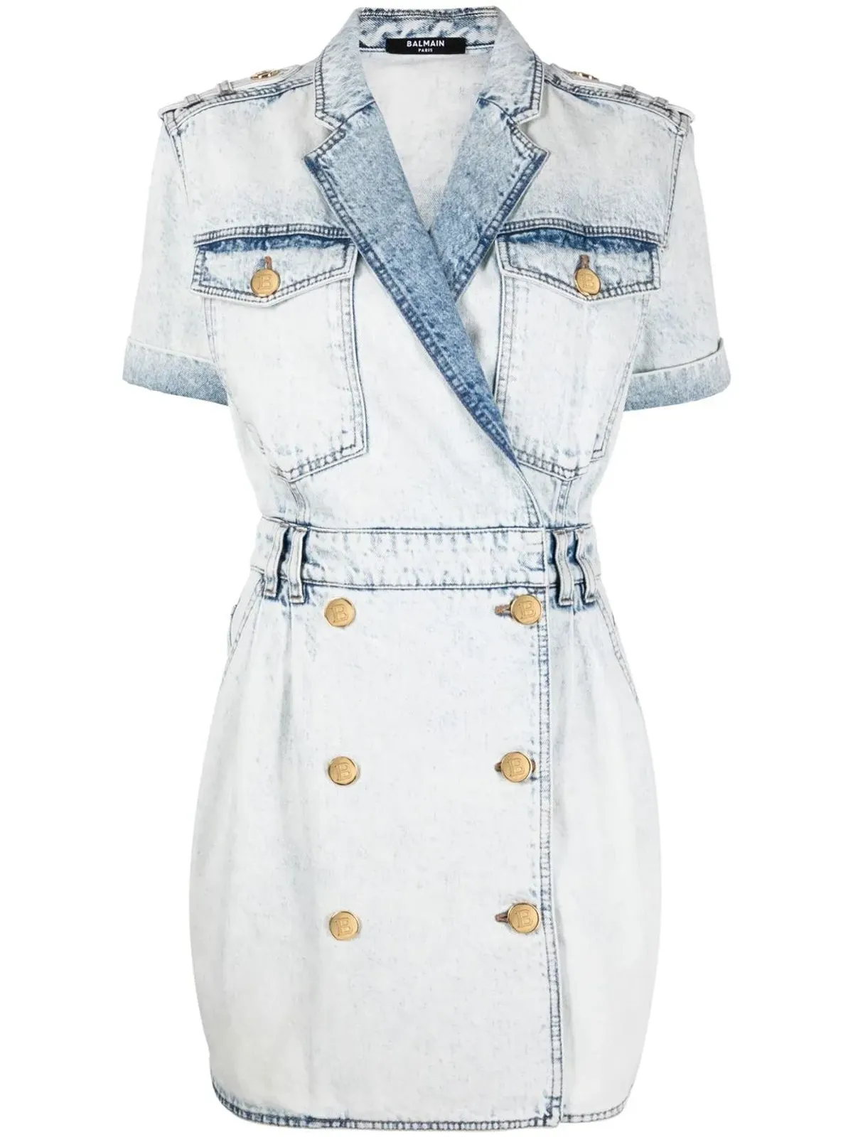 Balmain ダブルブレスト デニムドレス - 画像1