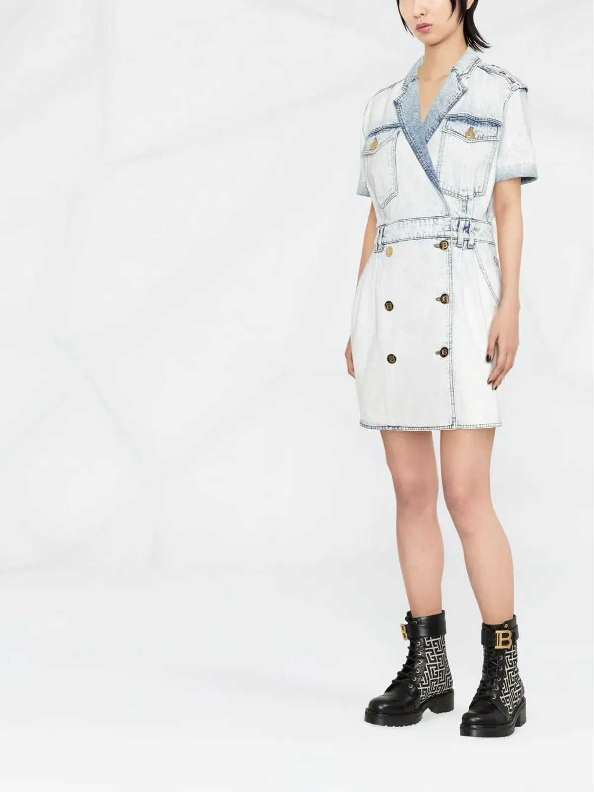 Balmain ダブルブレスト デニムドレス - 画像2