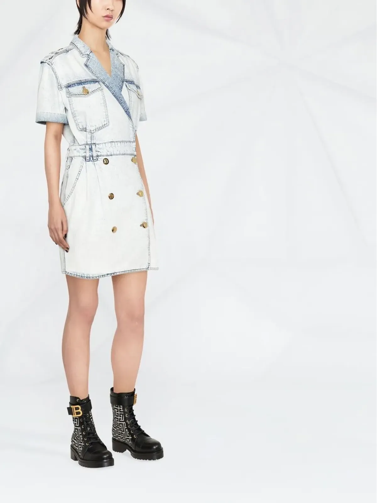 Balmain ダブルブレスト デニムドレス - 画像3