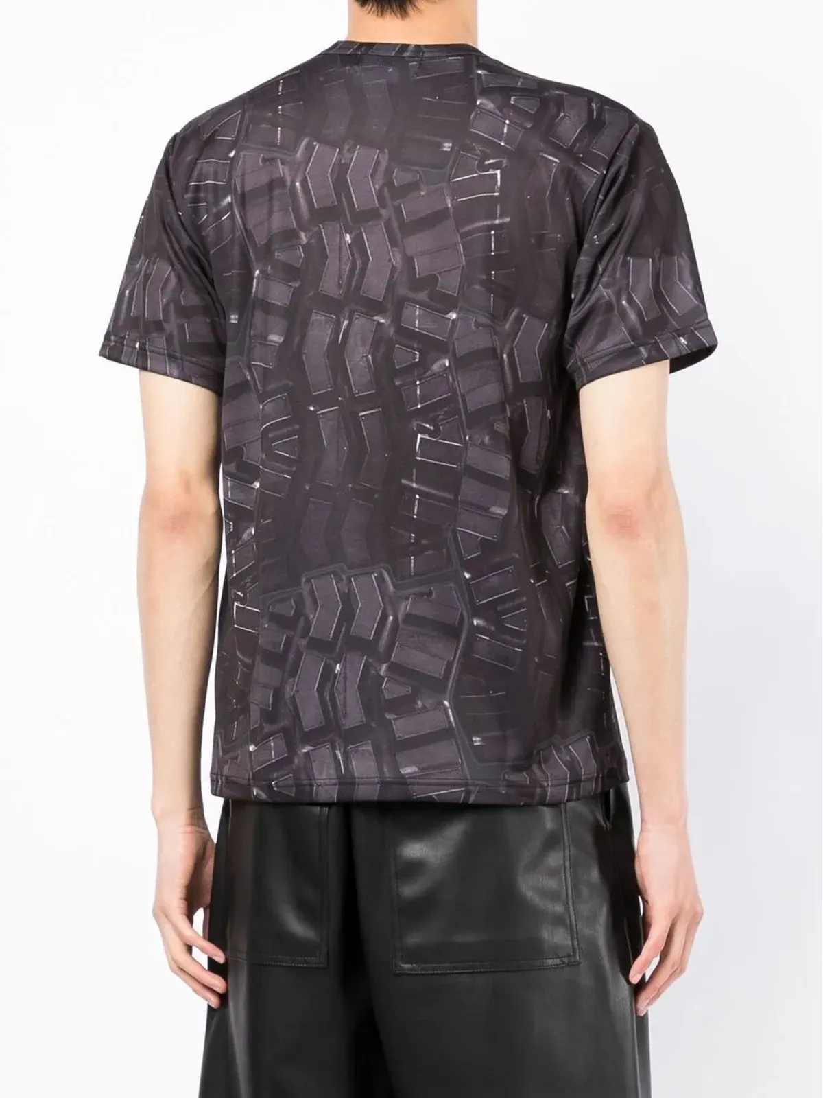 Black Comme Des Garçons スウッシュプリント グラフィックTシャツ - 画像5