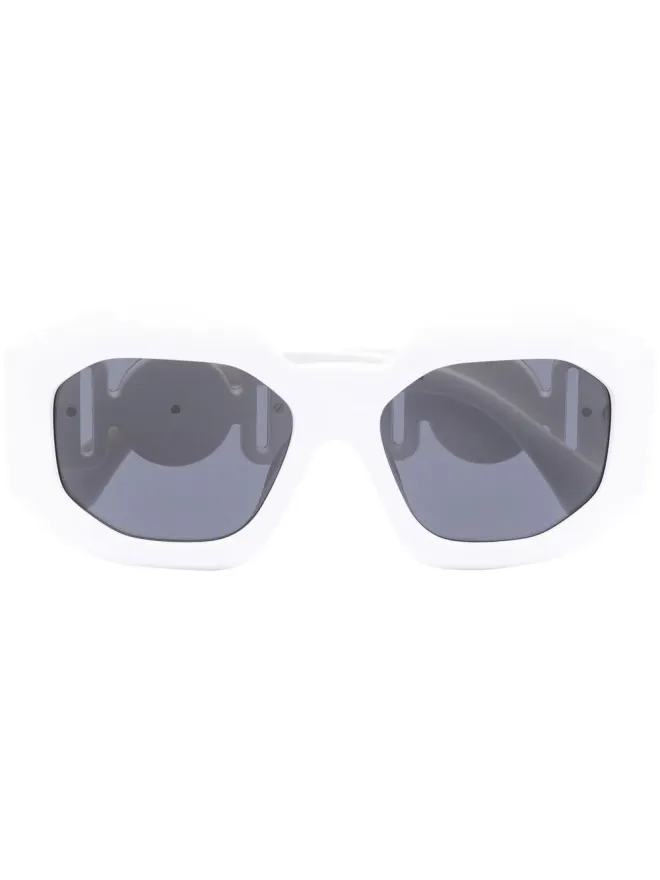 Versace Eyewear Versace Eyewear ビッグギー メデューサ ロゴ サングラス - Whiteの商品画像