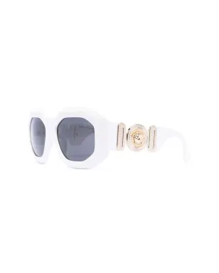 Versace Eyewear ビッグギー メデューサ ロゴ サングラス - White - サムネイル2