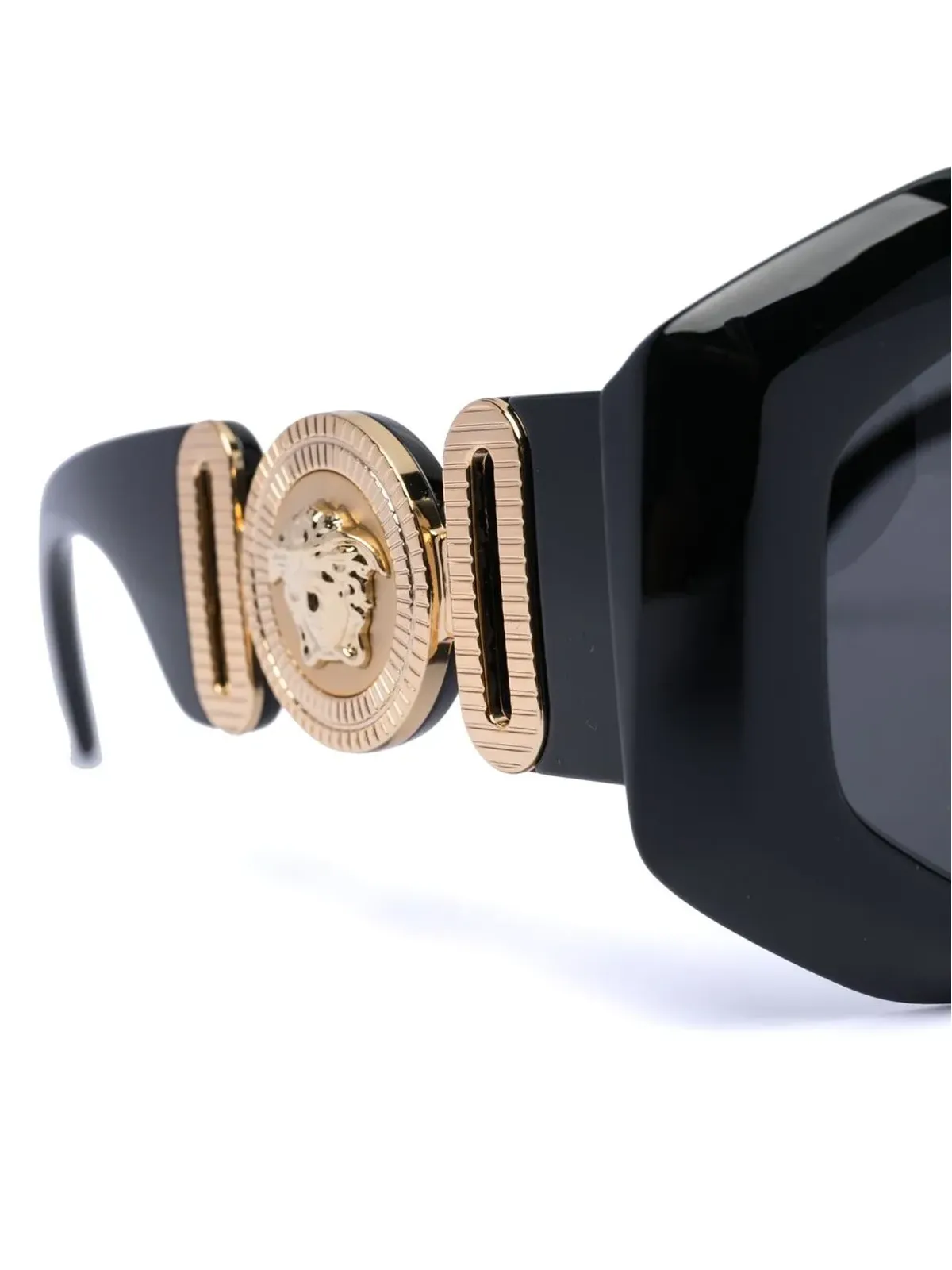 Versace Eyewear 幾何学フレーム サングラス - ブラック - 画像3