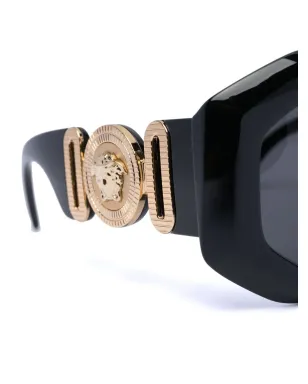 Versace Eyewear 幾何学フレーム サングラス - ブラック - サムネイル3
