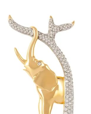 Swarovski 象モチーフクリスタル装飾ブローチ - サムネイル2