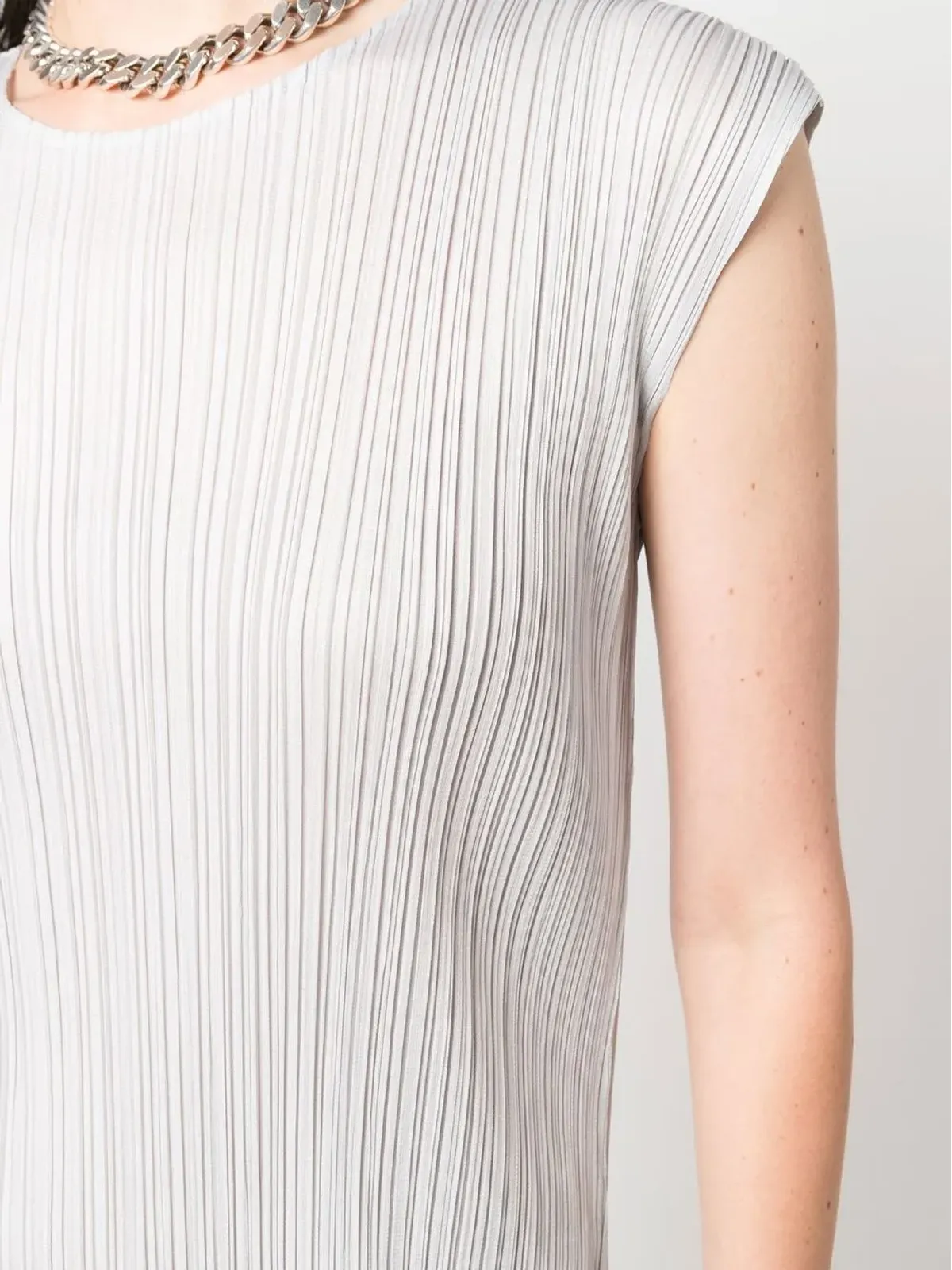 Pleats Please Issey Miyake プリーツプリーズ イッセイミヤケ プリーツショートドレス グレー - 画像5