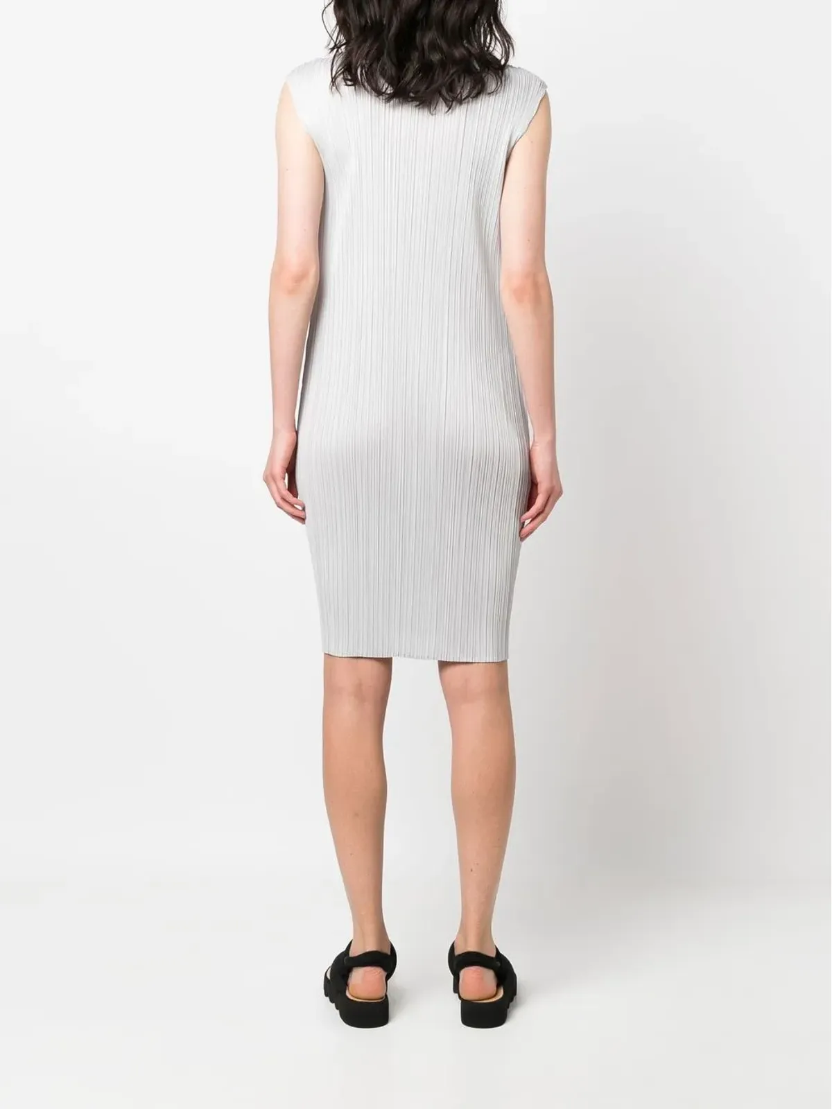 Pleats Please Issey Miyake プリーツプリーズ イッセイミヤケ プリーツショートドレス グレー - 画像4