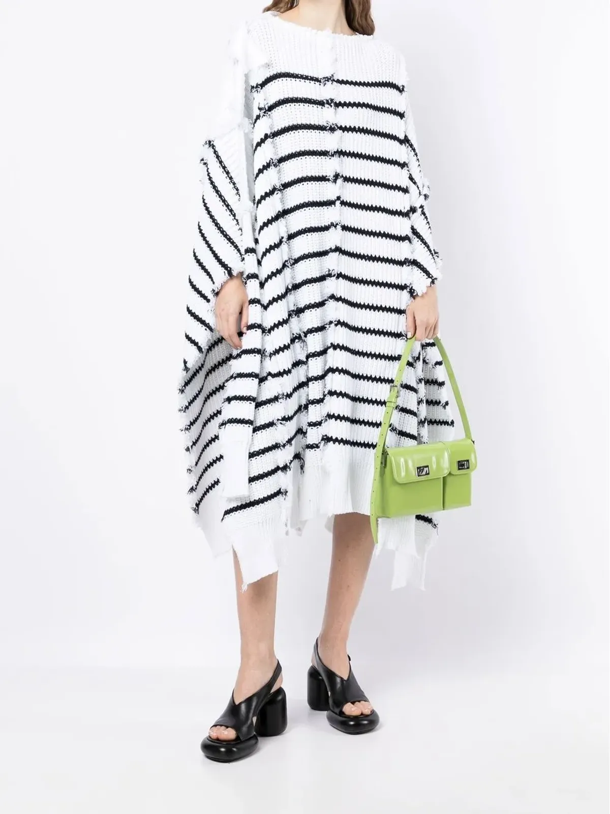 Marni ストライプ入りニットケープ - 画像2