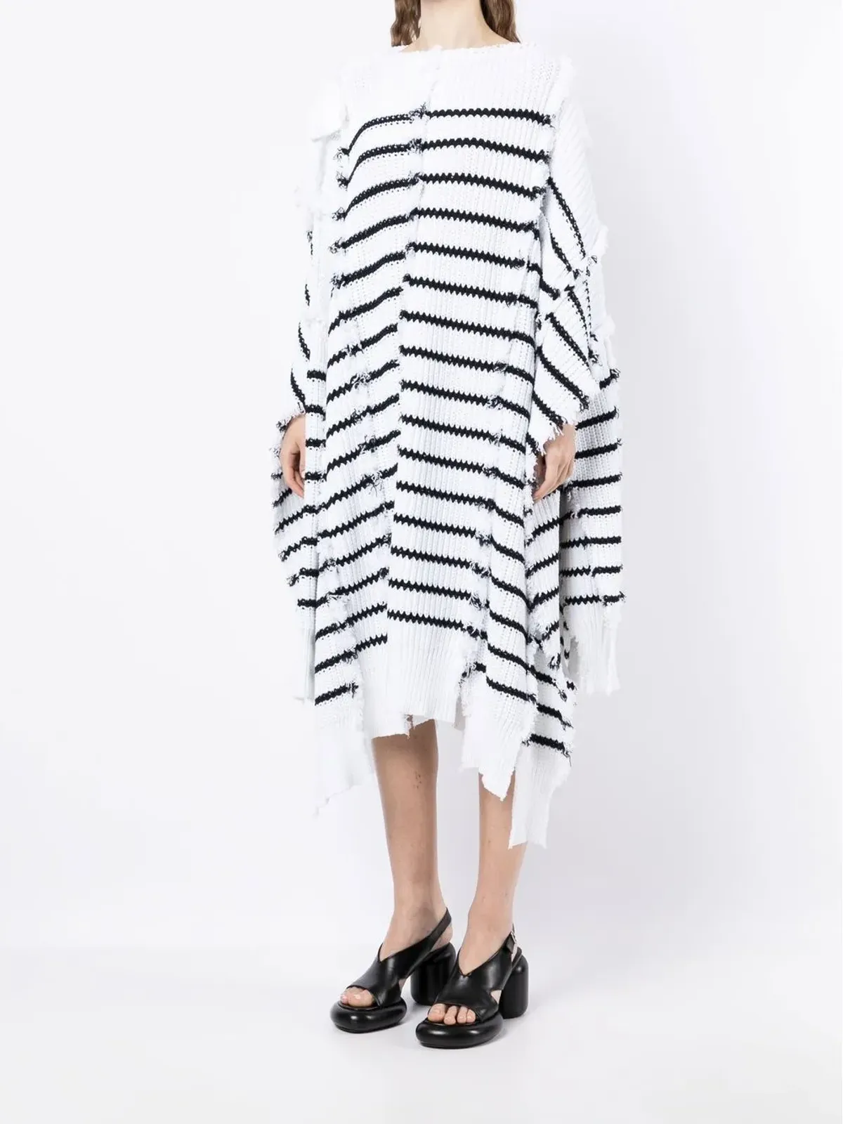 Marni ストライプ入りニットケープ - 画像3