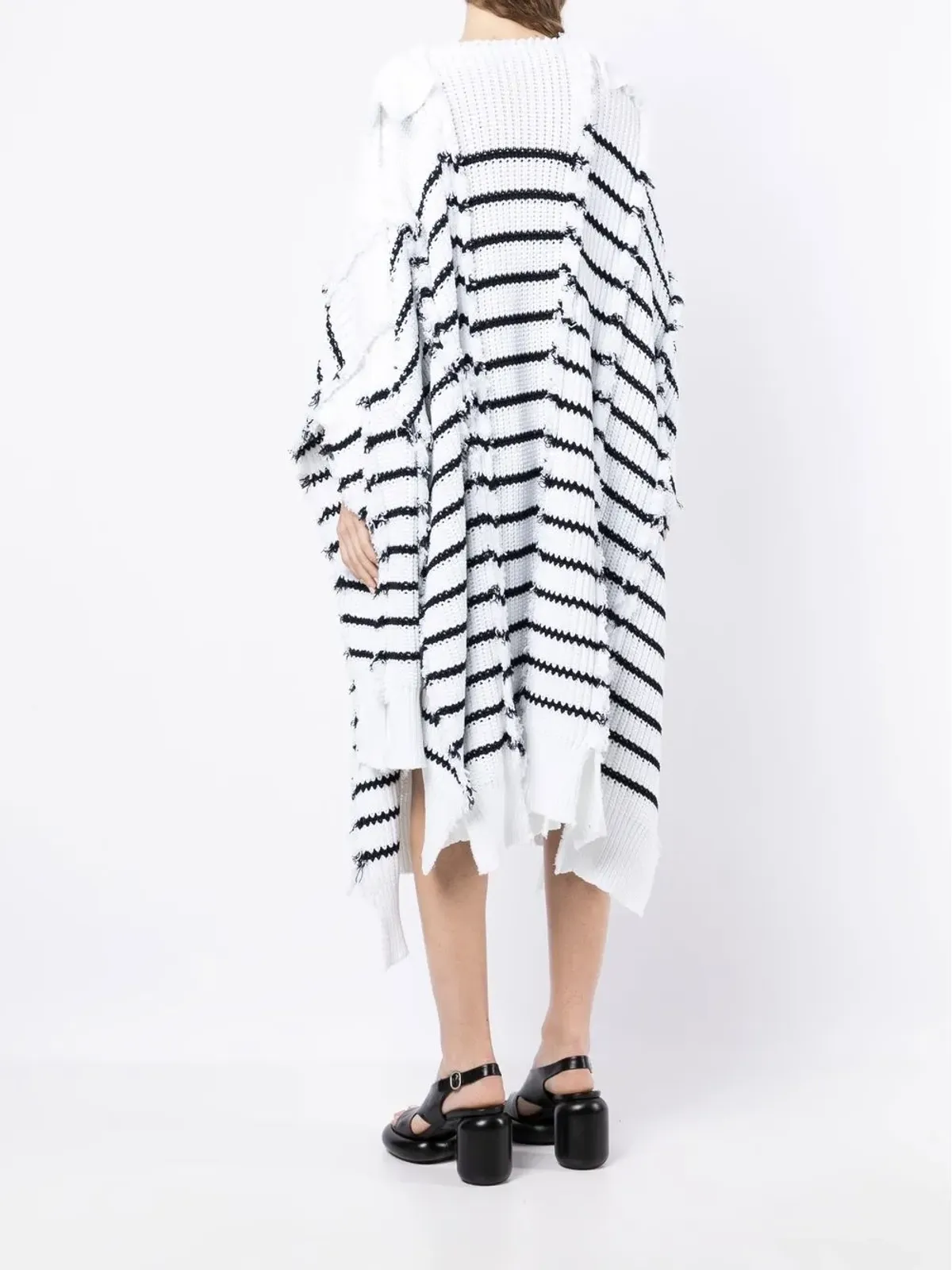 Marni ストライプ入りニットケープ - 画像4