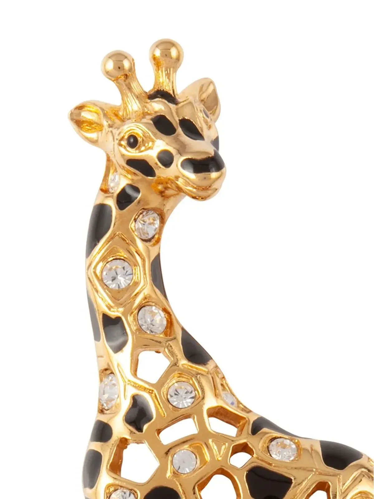 Swarovski 1990s キリンモチーフ クリスタル装飾ブローチ - ゴールド - 画像2