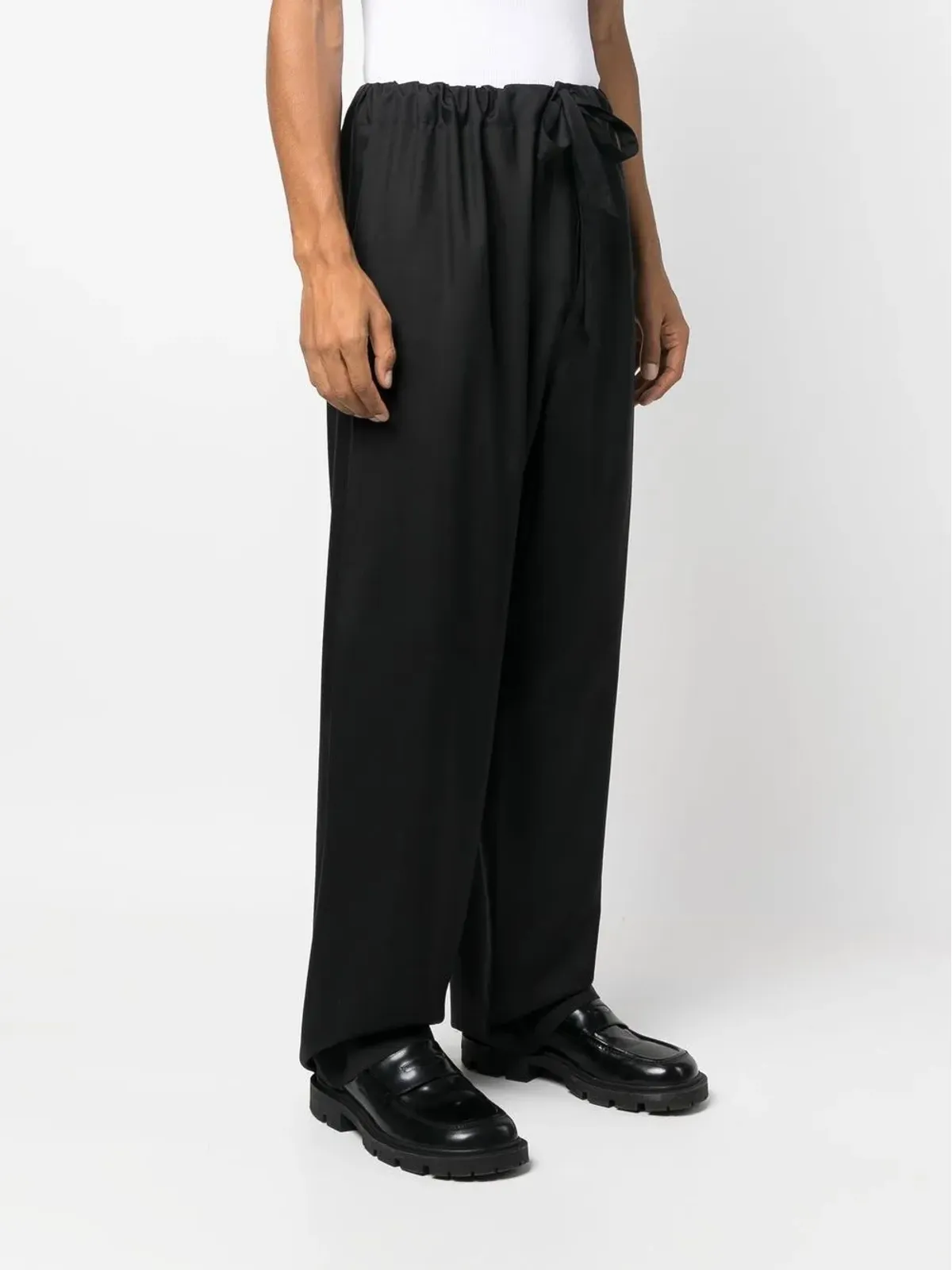 Maison Margiela シルクのワイドレッグパンツ（ブラック） - 画像3