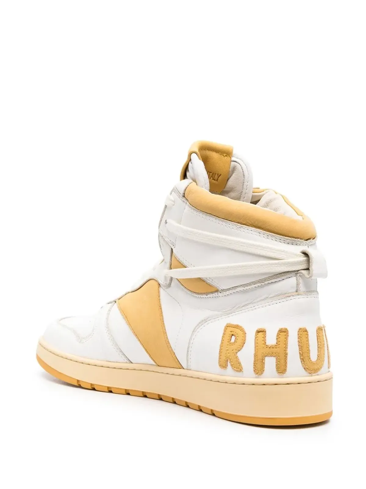 RHUDE ロゴレタリングパネルドスニーカー ホワイト - 画像3