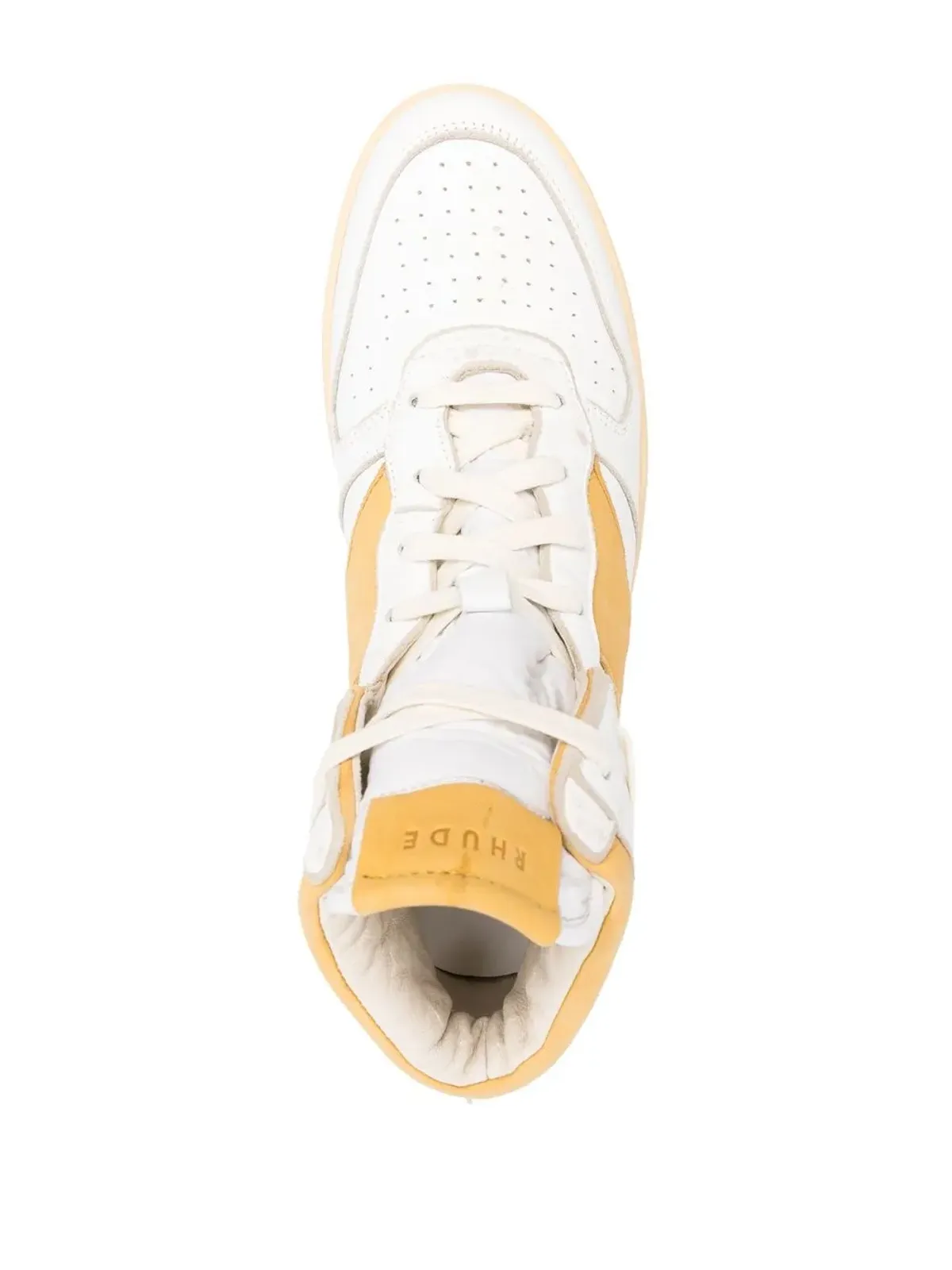 RHUDE ロゴレタリングパネルドスニーカー ホワイト - 画像4