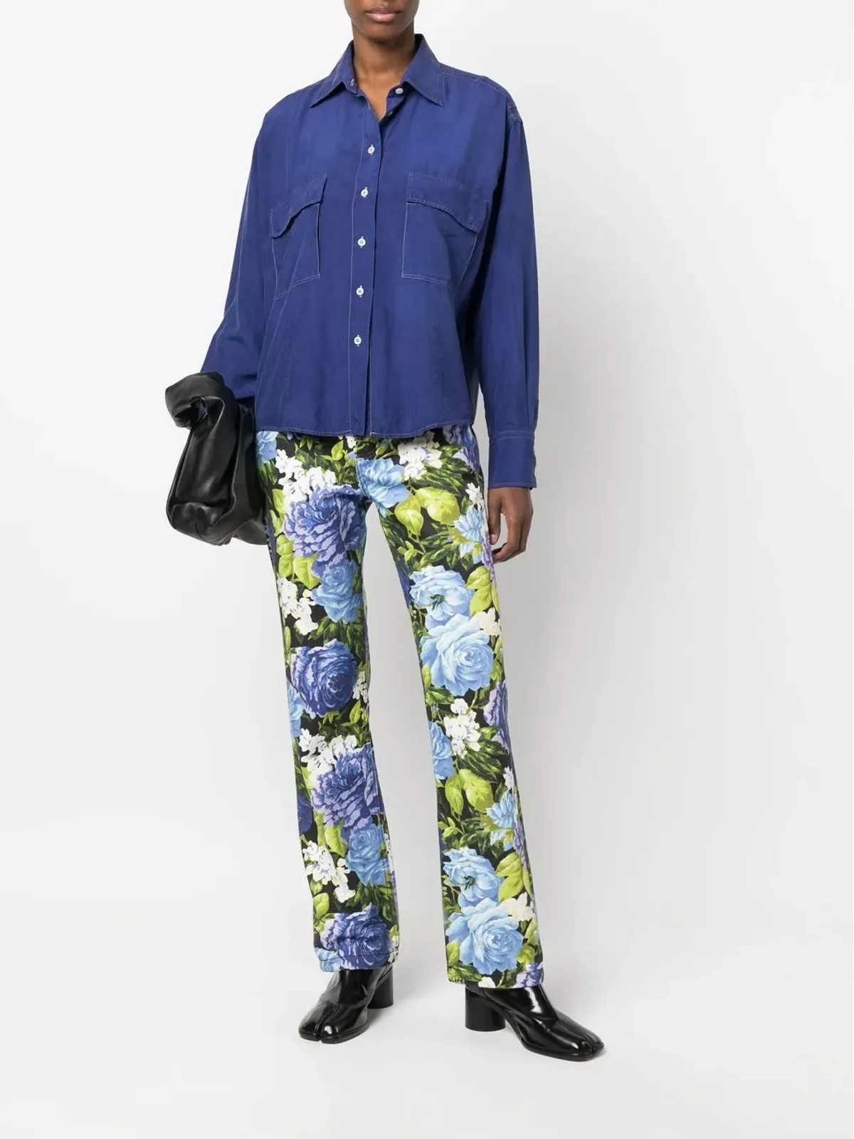 Gucci Pre-Owned 1990s contrast-stitch silk shirt - Blue - 画像2
