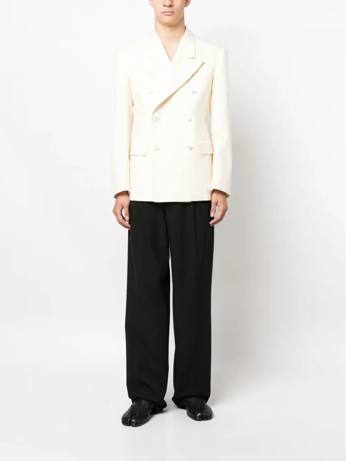 Maison Margiela ダブルブレスト モヘア・シルク ブレザー - 画像2