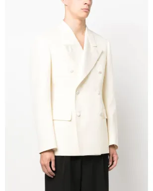 Maison Margiela ダブルブレスト モヘア・シルク ブレザー - サムネイル3