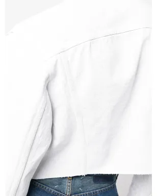 Maison Margiela ノーカラー クロップド デニムジャケット - サムネイル5