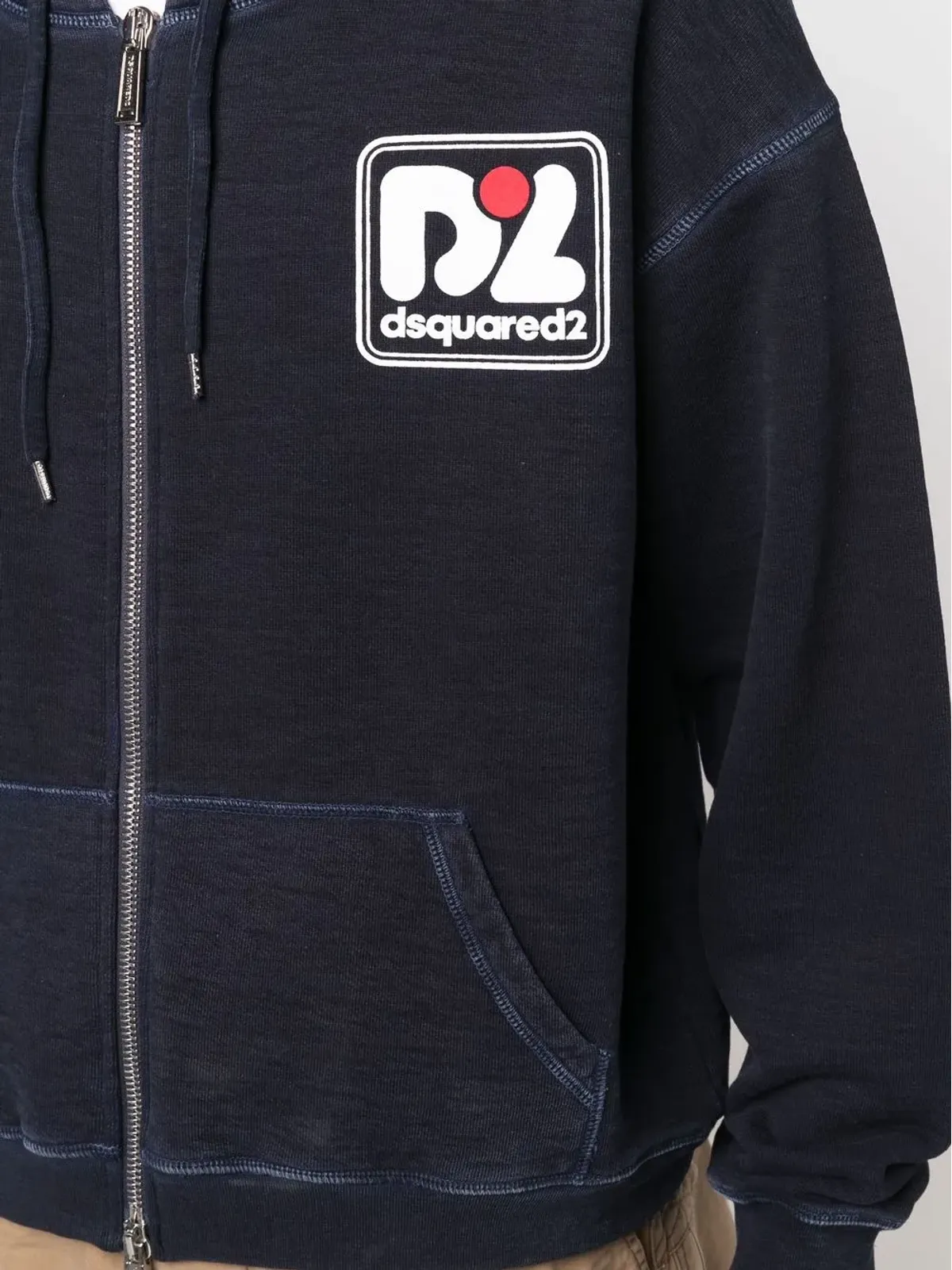 DSQUARED2 ロゴプリント ジップアップフーディー - ブルー - 画像5