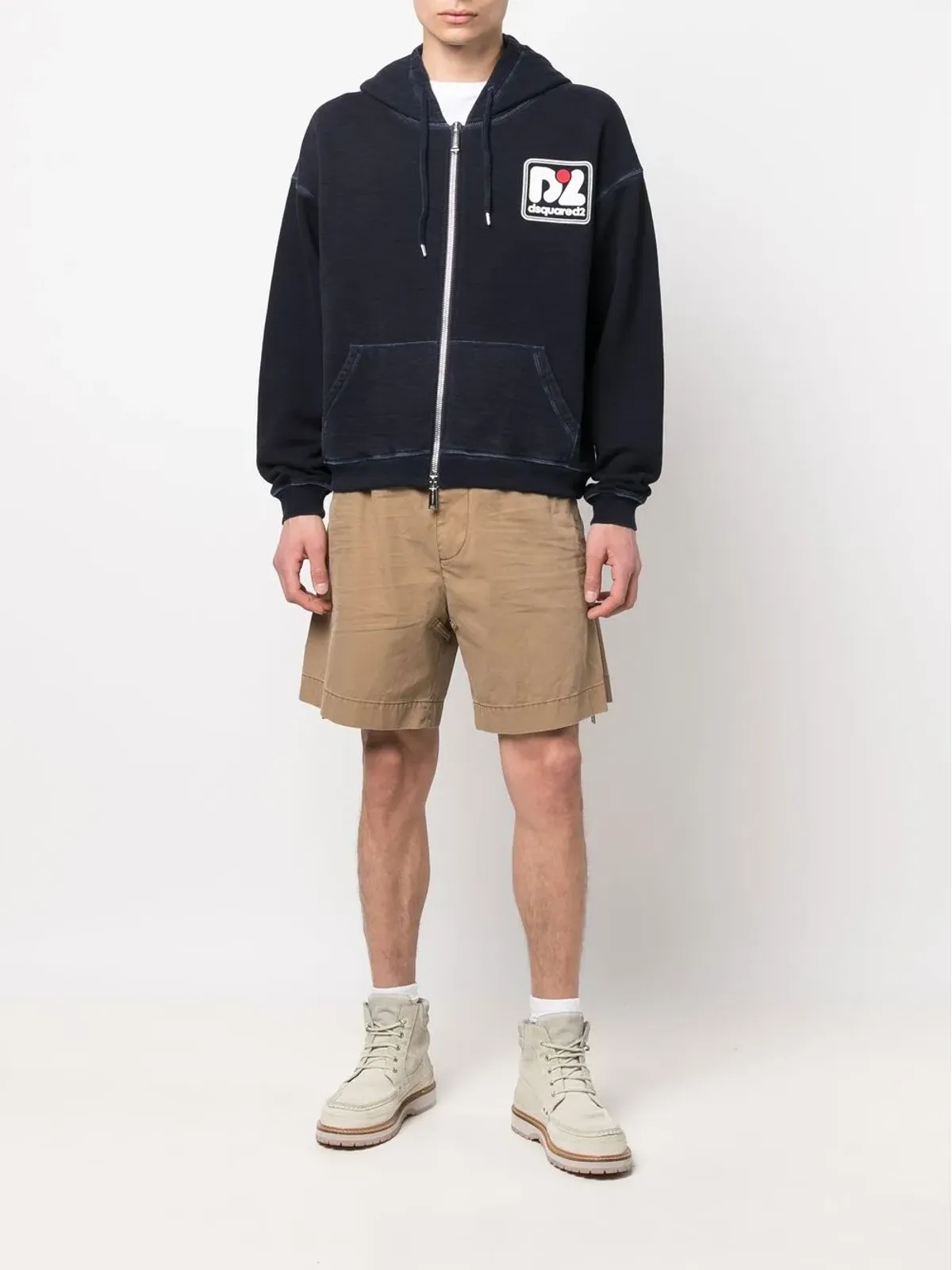 DSQUARED2 ロゴプリント ジップアップフーディー - ブルー - 画像2