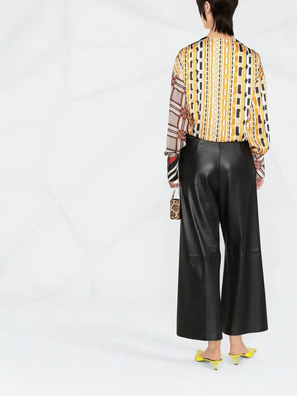 DSQUARED2 幾何学プリント ラップフロント ブラウス - 画像4