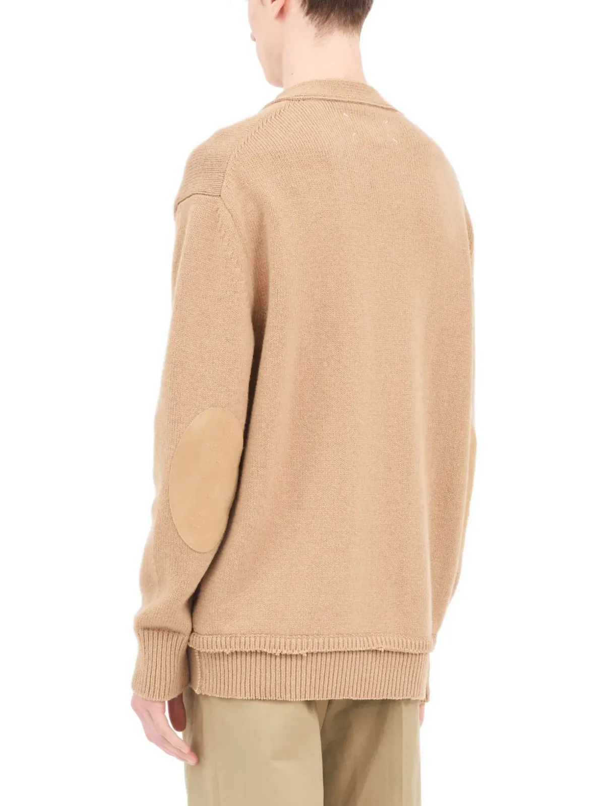 Maison Margiela Vネックエルボーパッチカーディガン - 画像5