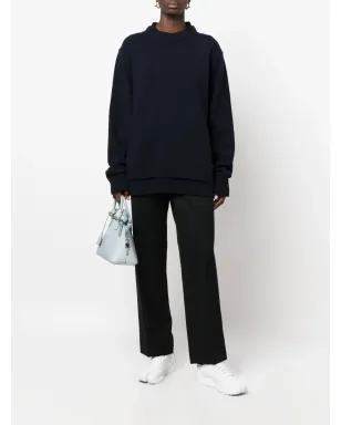 Maison Margiela エルボーパッチ付きニットジャンパー ブルー - サムネイル3