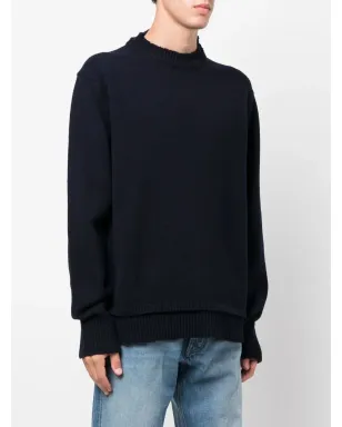 Maison Margiela エルボーパッチ付きニットジャンパー ブルー - サムネイル4