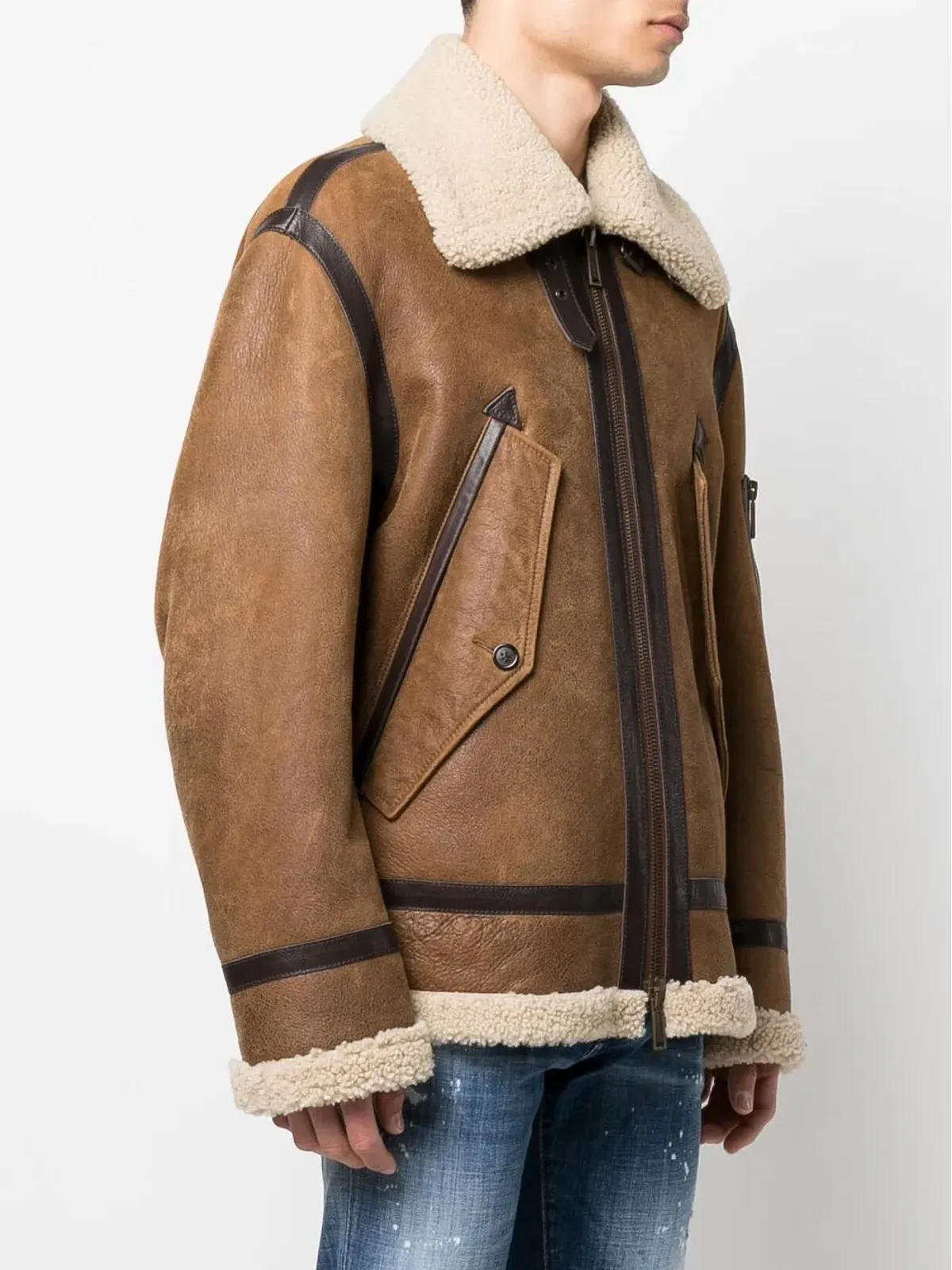 DSQUARED2 シアリングトリム バイカージャケット - 画像3