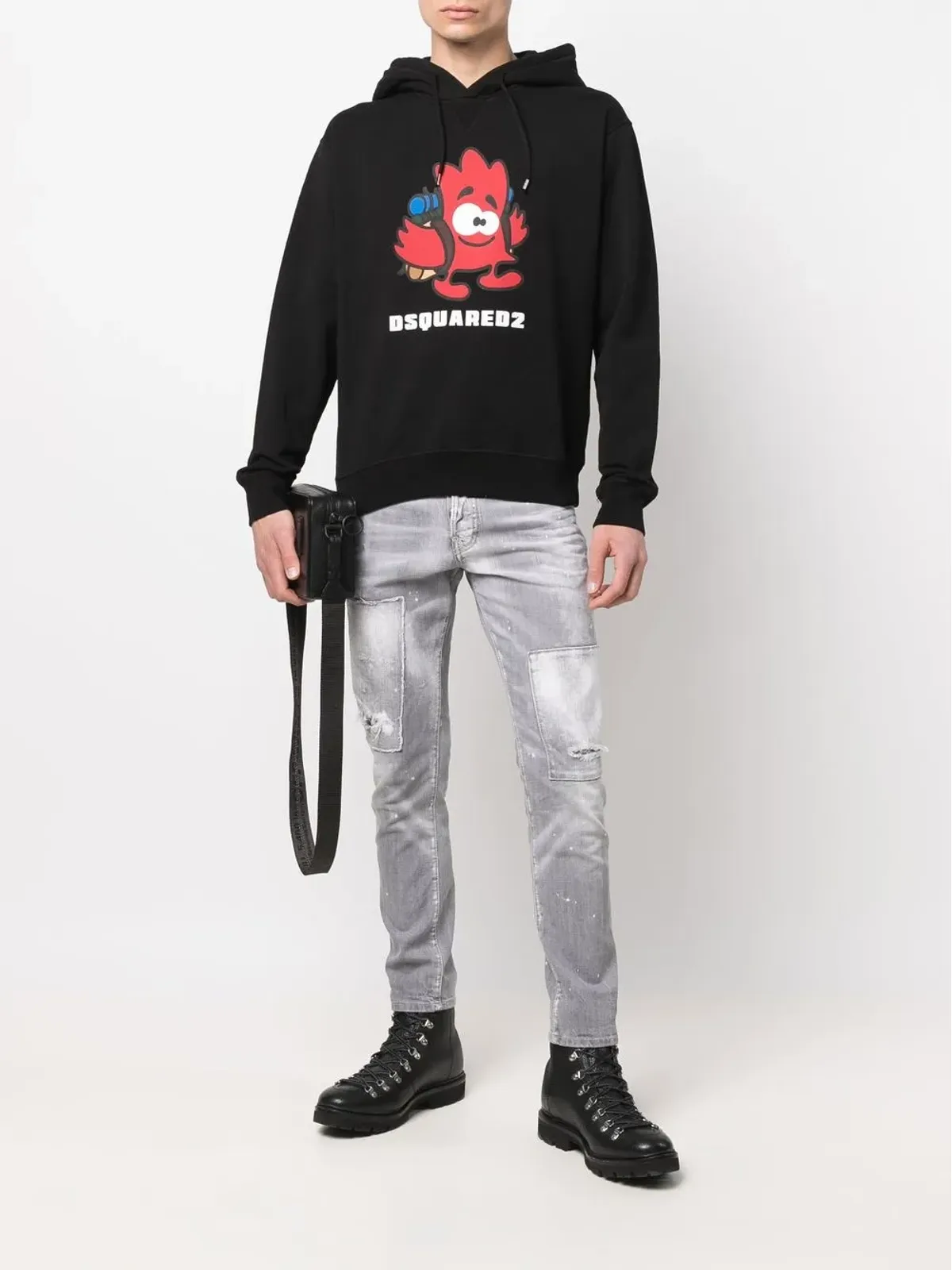 DSQUARED2 ロゴプリントディテールのフーディー - 画像2