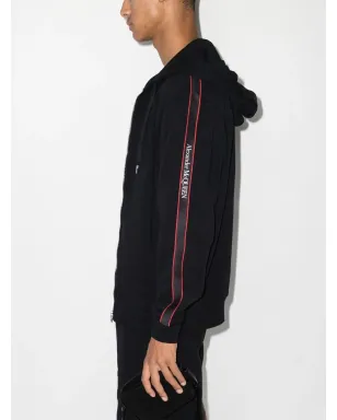 Alexander McQueen ロゴテープ ジップアップフーディ - ブラック - サムネイル4