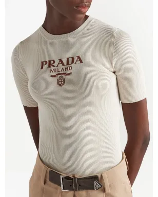 Prada ロゴインターシャ シルク ジャンパー - サムネイル3