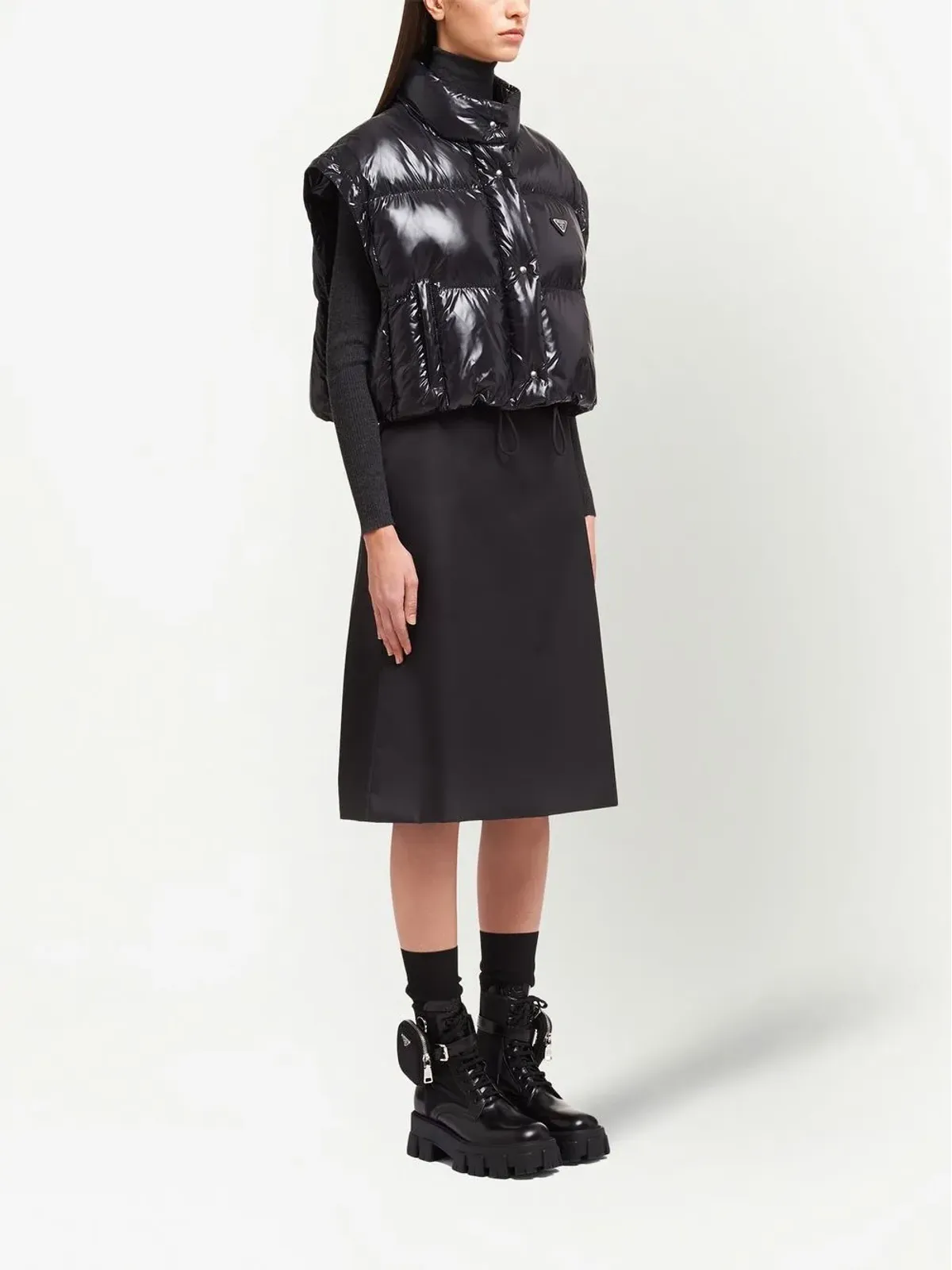 Prada Re-Nylon コンバーチブル ダウンジャケット - 画像3