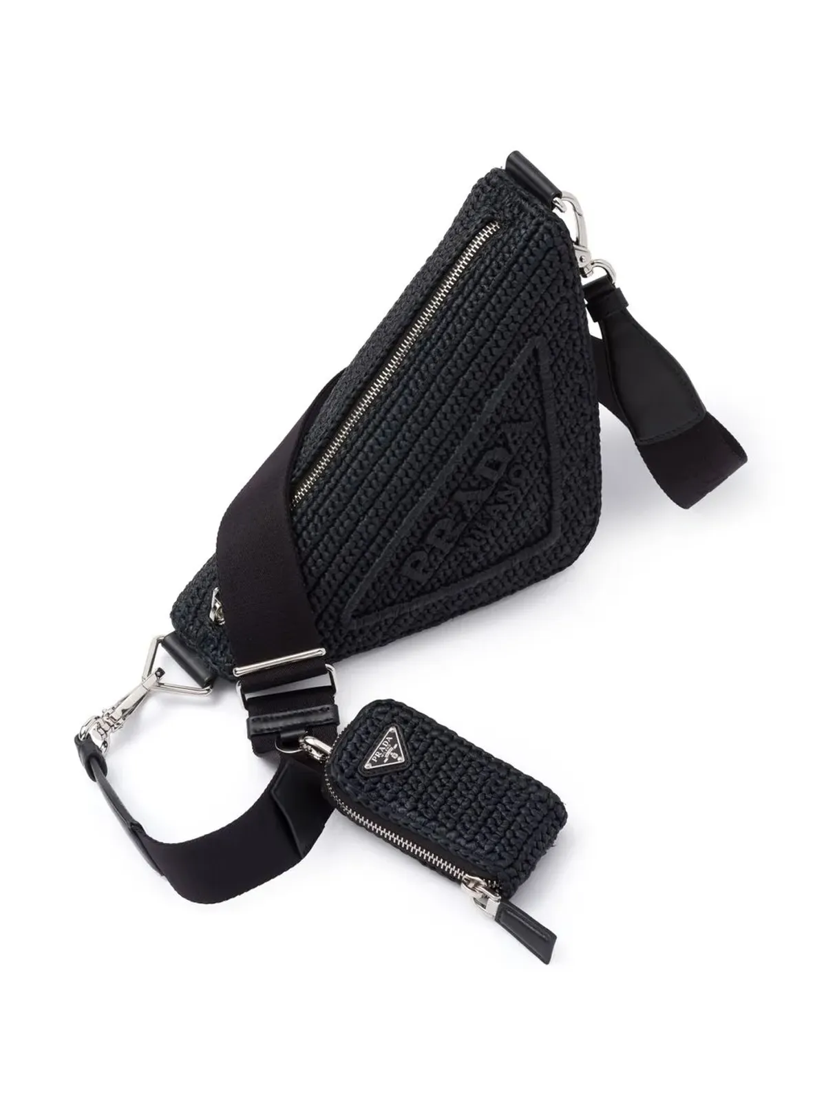 Prada ラフィア トライアングル ショルダーバッグ - 画像4