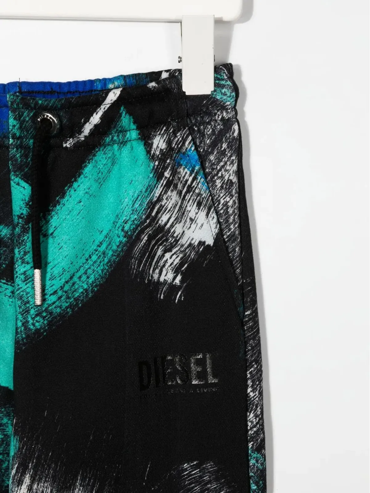 Diesel Kids タイダイ柄ドローストリングパンツ（ブラック） - 画像3