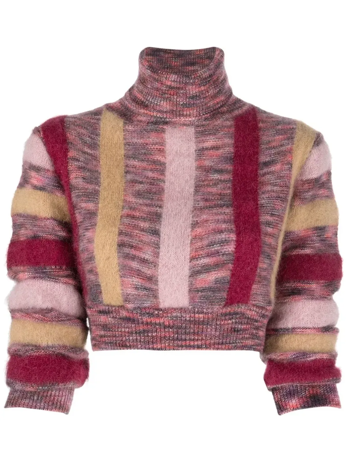 DSQUARED2 striped roll-neck crop jumper - 画像1