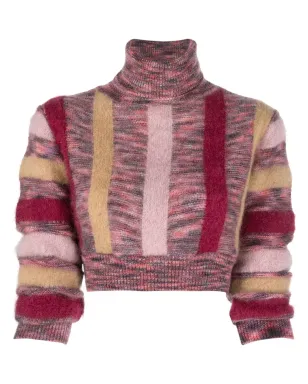 DSQUARED2 striped roll-neck crop jumper - サムネイル1