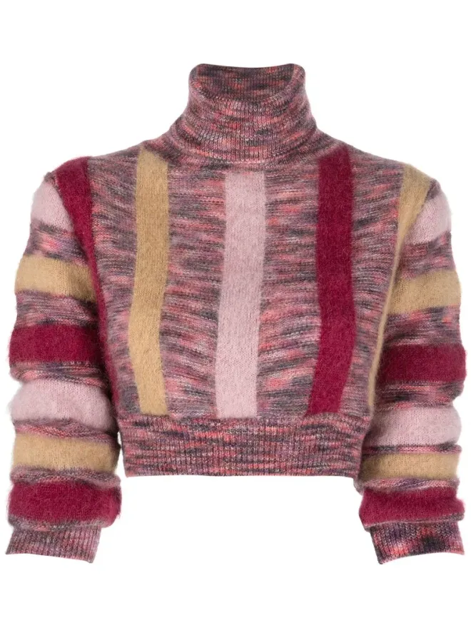 Dsquared2 DSQUARED2 striped roll-neck crop jumperの商品画像