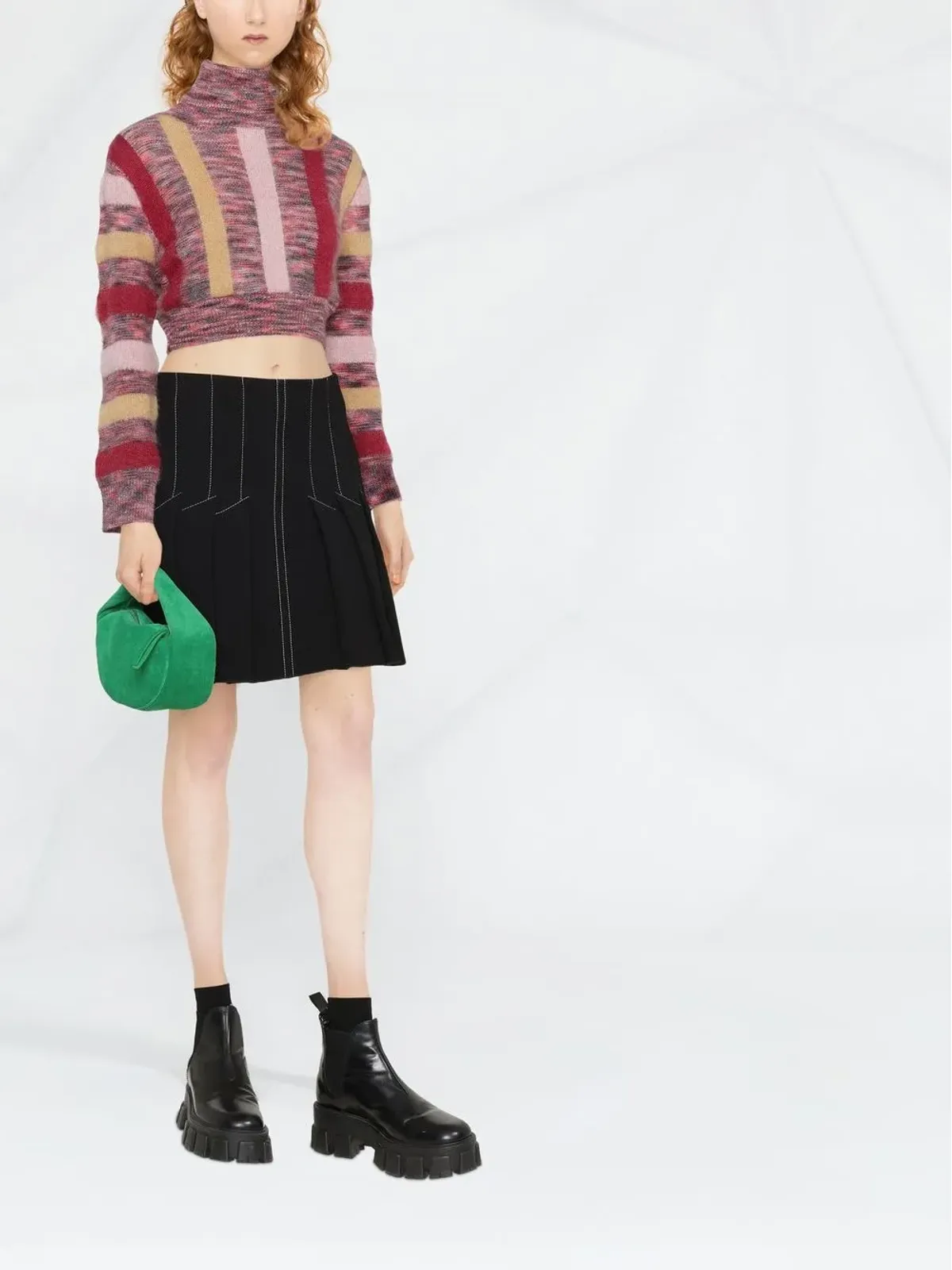 DSQUARED2 striped roll-neck crop jumper - 画像2