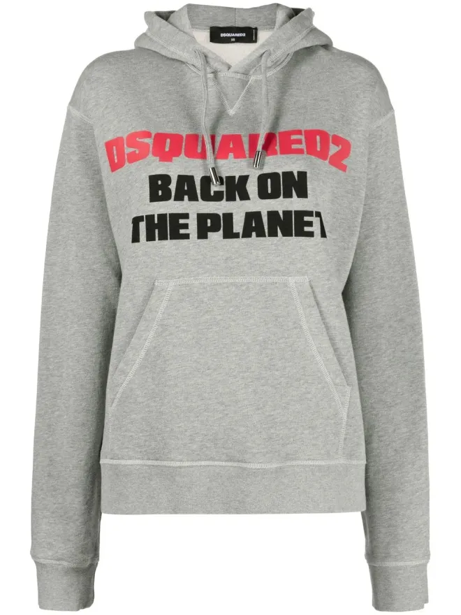 Dsquared2 DSQUARED2 スローガンプリント フーディ - グレーの商品画像