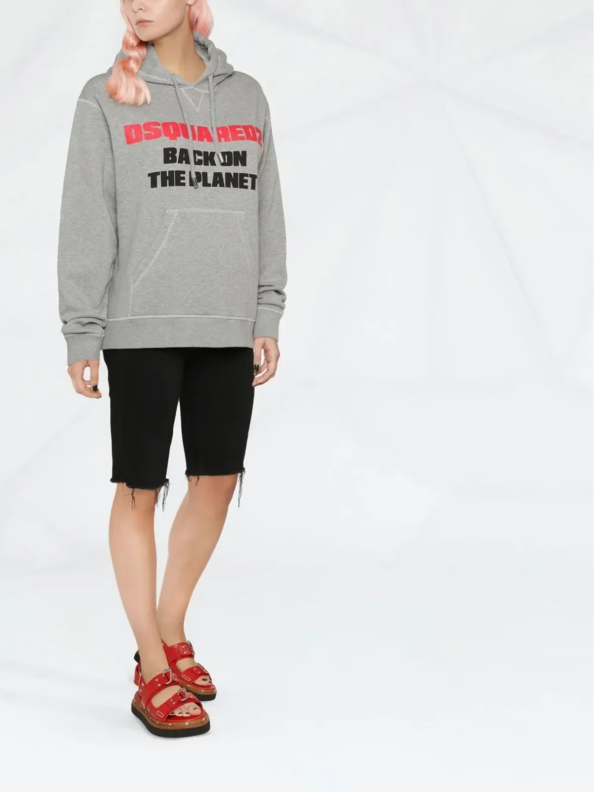 DSQUARED2 スローガンプリント フーディ - グレー - 画像2