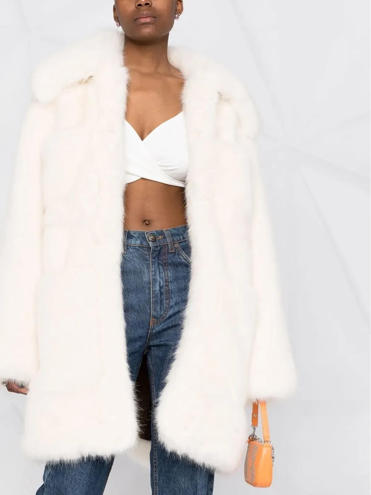 DSQUARED2 ファーオーバーサイズコート - White - 画像5