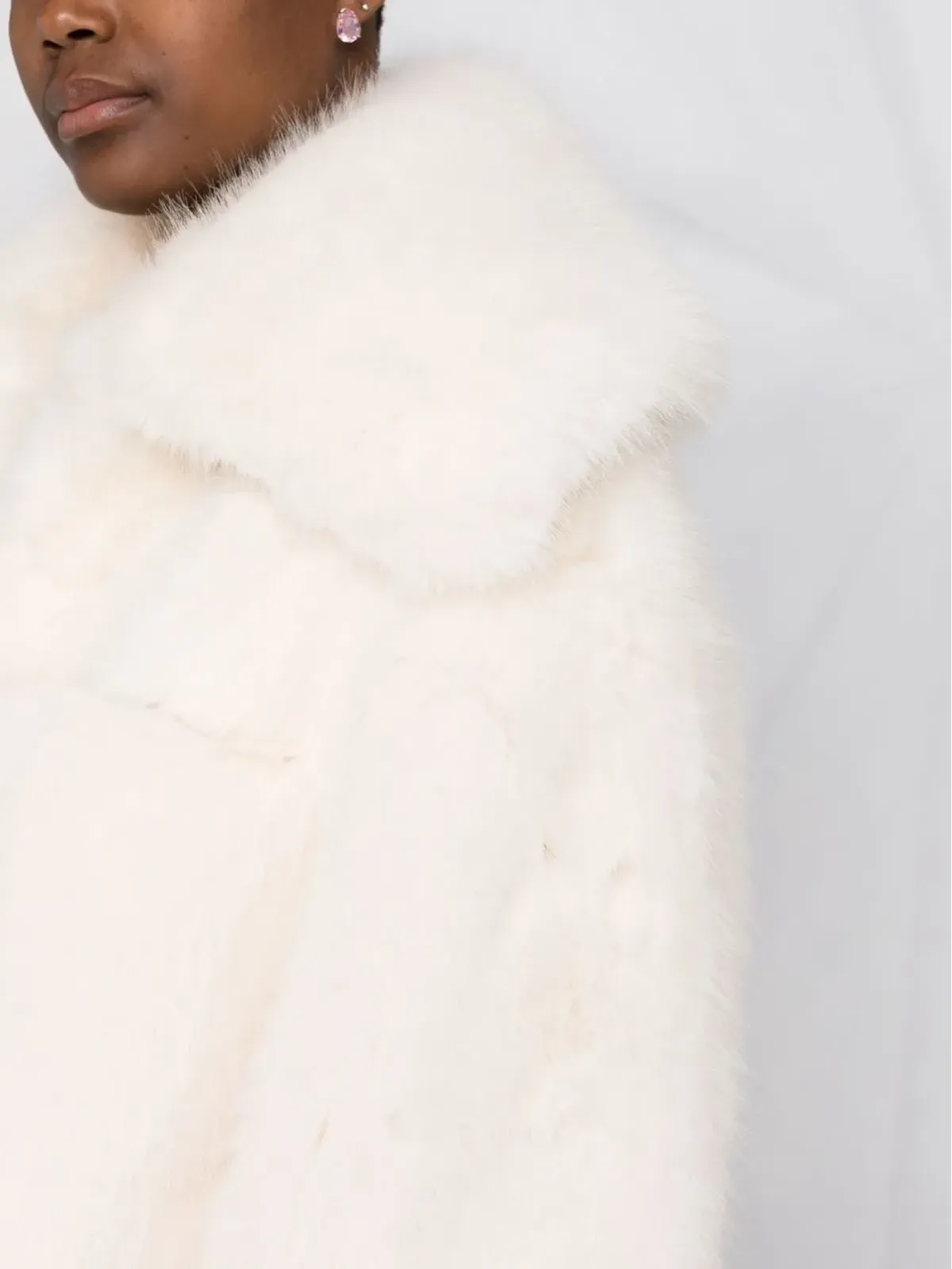 DSQUARED2 ファーオーバーサイズコート - White - 画像3